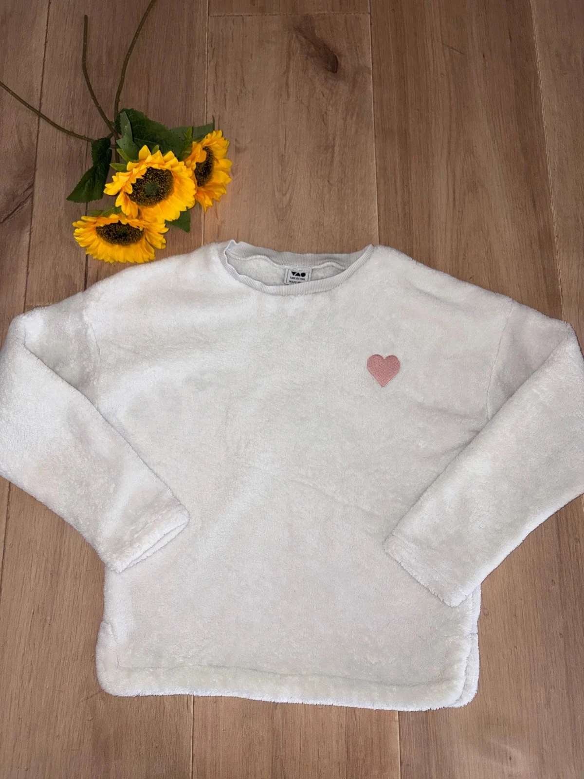 Pull sweat blanc tape à l’œil taille 10 ans